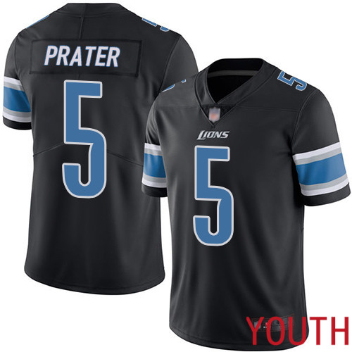 Detroit Lions Limited Black Youth Matt Prater Jersey NFL Football #5 Rush Vapor Untouchable